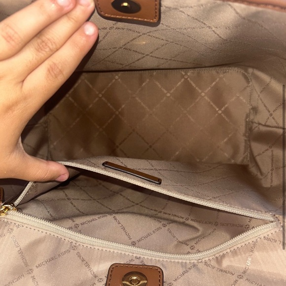 Michael Kors Cream and Brown Monogram Tote - Picture 3 of 3